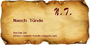 Nasch Tünde névjegykártya